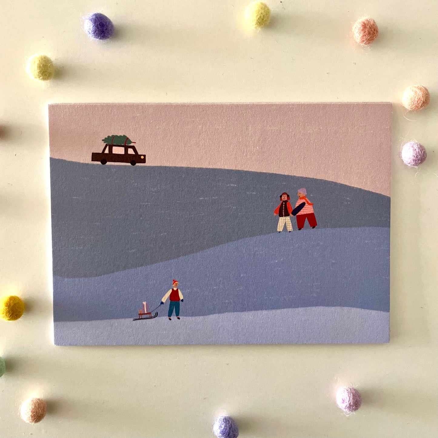 Postkarte Weihnachten | Schneelandschaft