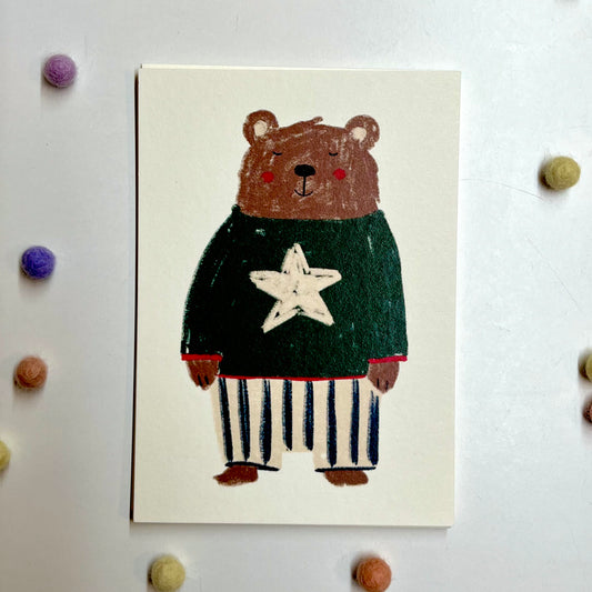 Postkarte Weihnachten | Bär Knut