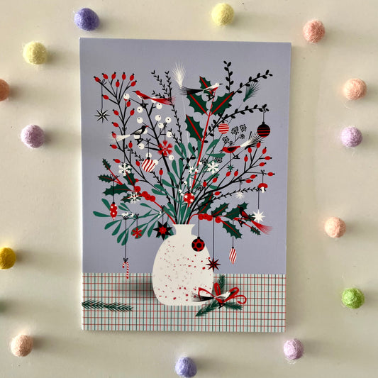 Postkarte Weihnachten | Weihnachtsstrauss