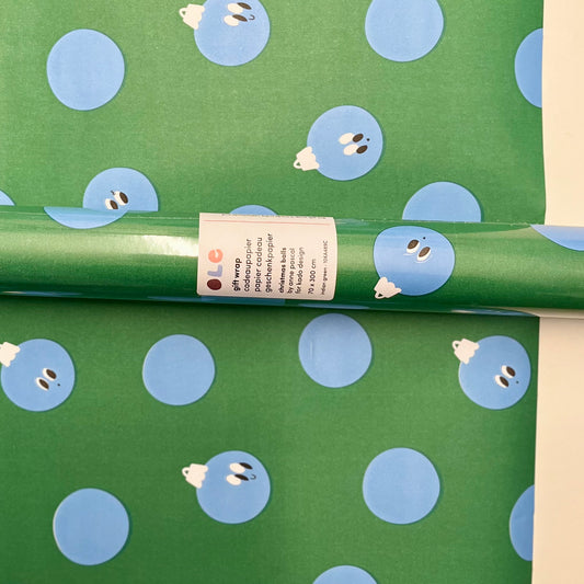 Geschenkpapier Weihnachtskugeln | Grün Blau